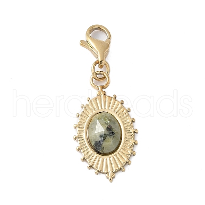 304 Stainless Steel Oval Pendant Decoration STAS-S165-05G-1