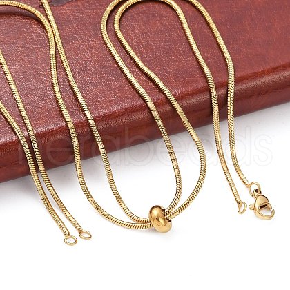 Ion Plating(IP) Adjustable 304 Stainless Steel Slider Necklaces NJEW-L156-004G-1