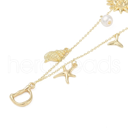 Bohemian Summer Beach Style 18K Gold Plated Shell Shape Initial Pendant Necklaces IL8059-4-1
