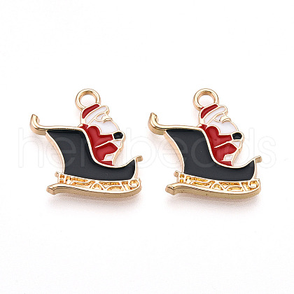 Golden Plated Alloy Enamel Pendants ENAM-T009-88-RS-1