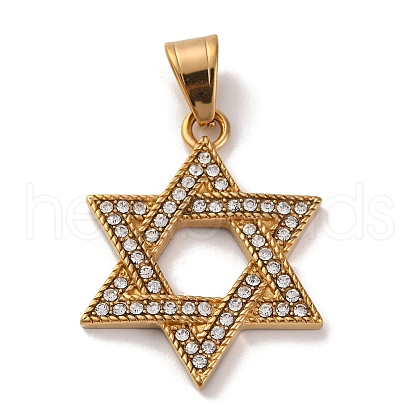 304 Stainless Steel Rhinestone Pendants STAS-U021-02G-1