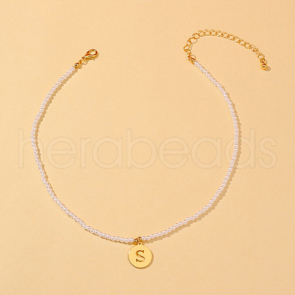 Round Plastic Pearl Beaded Necklaces FS-WG7BB5B-19-1