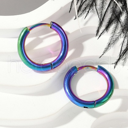 202 Stainless Steel Huggie Hoop Earrings EJEW-F111A-16mm-RC-1
