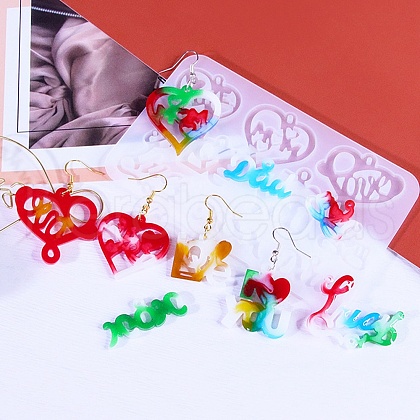 Heart & Word Love DIY Pendant Silicone Molds SIMO-Q001-02D-1