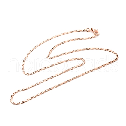 1.5mm Rack Plating Brass Oval Link Chain Necklaces for Women Men MAK-L044-25RG-1