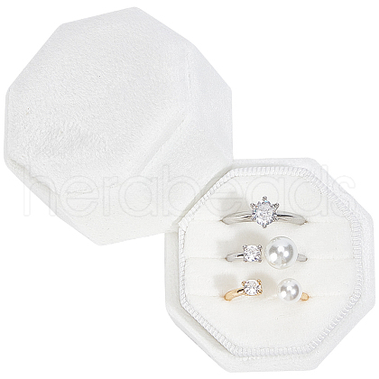 Velvet Cover Plastic Couple Ring Box VBOX-WH20001-02A-1