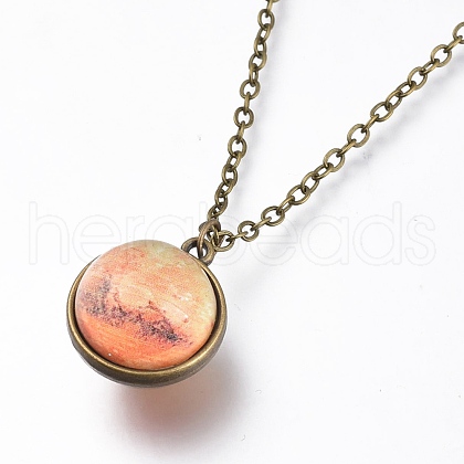 Glass Pendant Necklace NJEW-D281-B-10AB-1