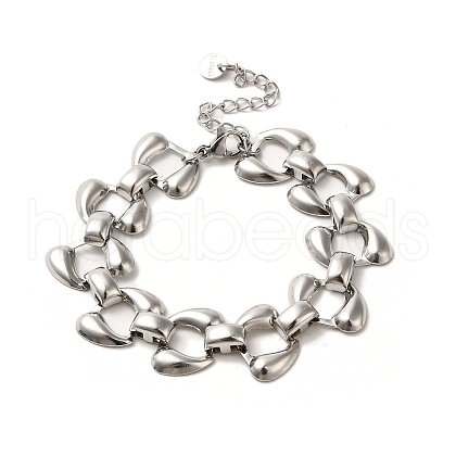 304 Stainless Steel Teardrop Link Chain Bracelets BJEW-Q776-05P-1