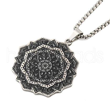 201 Stainless Steel Pendant Necklaces NJEW-H030-04P-1