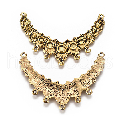 Tibetan Style Connector Cabochon Settings X-TIBEP-EA366Y-AG-FF-1