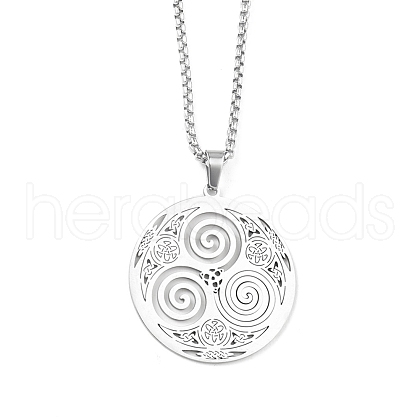 Non-Tarnish 201 Stainless Steel Pendant Necklaces for Man NJEW-Q336-04B-P-1