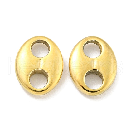 PVD Vacuum Plating 304 Stainless Steel Oval Connector Charms STAS-L278-037G-1