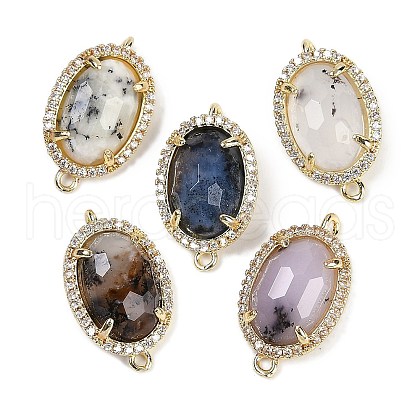 Natural Flower Opal Faceted Oval Links G-B126-07G-02-1