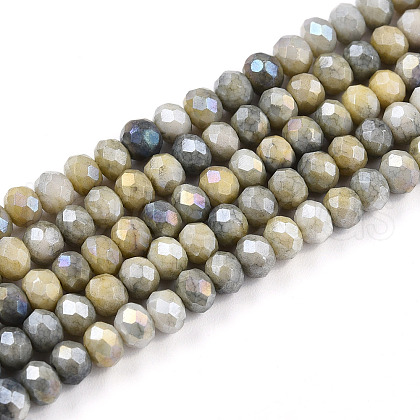 Faceted Electroplated Glass Beads Strands X-GLAA-C023-02-C11-A-1