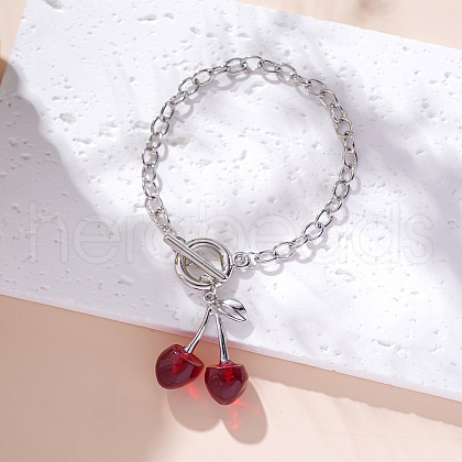 Cherry Zinc Alloy Charm Bracelets FS-WGA613B-07-1