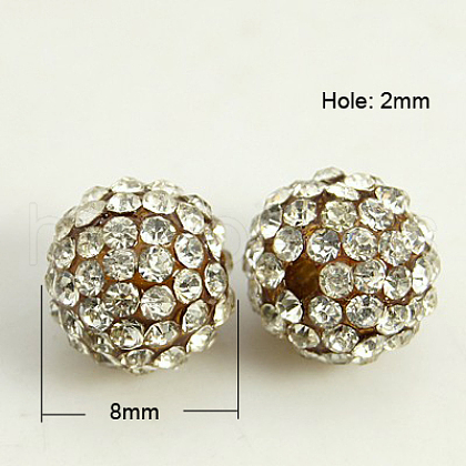 Resin Rhinestone Beads RB-A025-8mm-A37-1