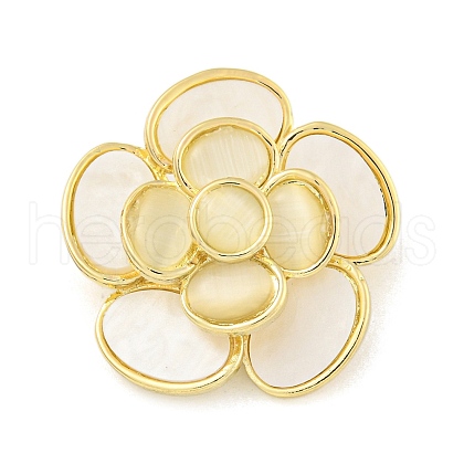 Camellia Flower Shape Alloy Brooch JEWB-U006-15LG-1