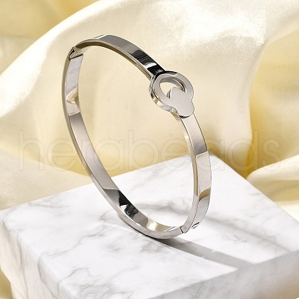 304 Stainless Steel Hinged Bangles for Women BJEW-F474-46P-1