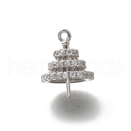 Brass Micro Pave Cubic Zirconia Cup Peg Bails KK-K378-52P-1