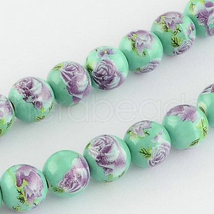 Printed Handmade Porcelain Beads PORC-R134-04-1