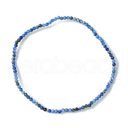 2mm Natural Lapis Lazuli Faceted Round Beaded Stretch Bracelets for Women BJEW-JB10843-02-1