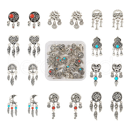 Kissitty 20Pcs 10 Styles Tibetan Style Alloy European Dangle Charms FIND-KS0001-30-1