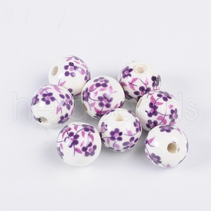 Handmade Printed Porcelain Beads CF187Y-1