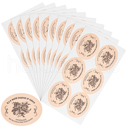 Olycraft 30Sheets Self-Adhesive Kraft Paper Gift Tag Stickers DIY-OC0009-12-1