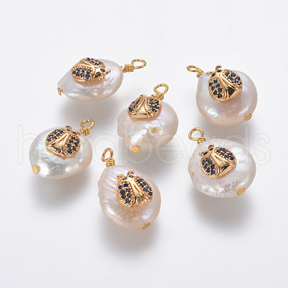 Natural Cultured Freshwater Pearl Pendants PEAR-L027-04E-1