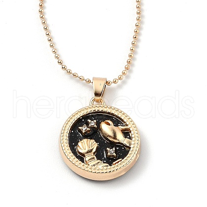 Alloy Rhinestone Pendant Necklaces NJEW-H306-A07-G-1