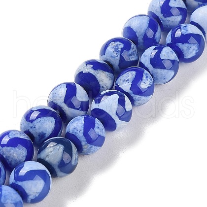 Natural Tibetan Wave Pattern dZi Agate Beads Strands G-B084-A05-02-1