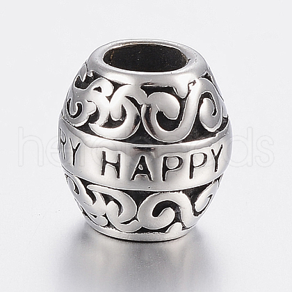 304 Stainless Steel European Beads STAS-H440-54AS-1
