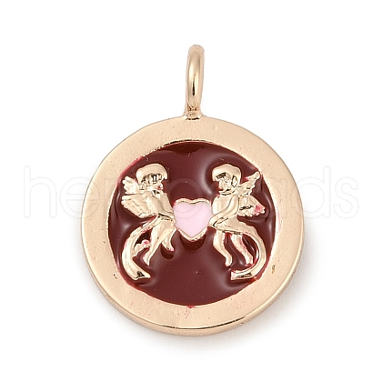 Brass with Enamel Pendants KK-Q096-02G-1