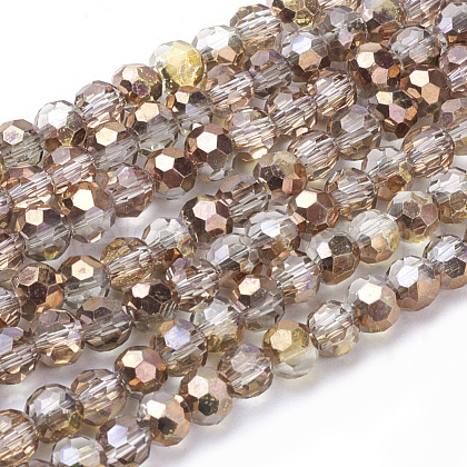Electroplate Glass Beads Strands EGLA-J042-4mm-H03-1