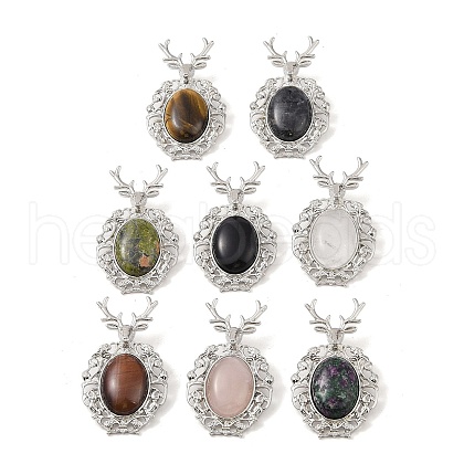 Natural Mixed Gemstone Pendants G-A226-02P-A-1