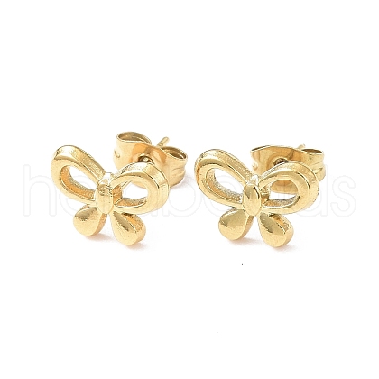 Ion Plating(IP) 304 Stainless Steel Stud Earring for Women EJEW-I285-25G-1
