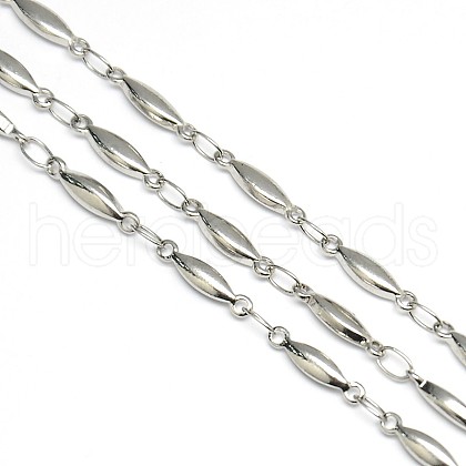 Tarnish Resistant Stainless Steel Decorative Rice Link Chains STAS-M032-33P-1