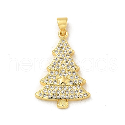 Brass Micro Pave Cubic Zirconia Pendants KK-U044-02G-01-1