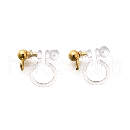 201 Stainless Steel Clip-on Earring Settings STAS-F311-14G-1