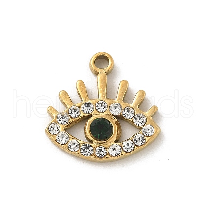 304 Stainless Steel Rhinestone Pendants STAS-I322-29G-02-1