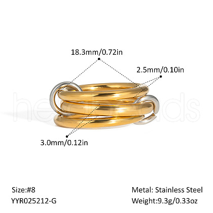 Stainless Steel Interlocking Stackable Rings for Women UZ3433-3-1