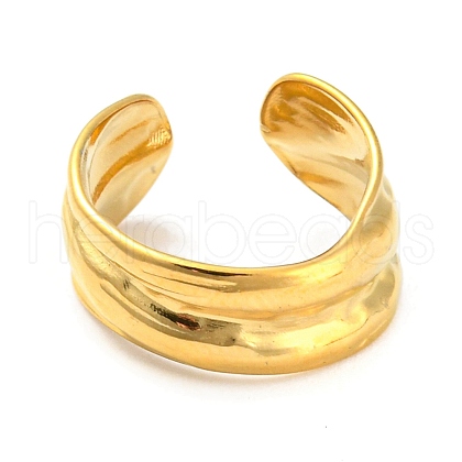 Real 18K Gold Plated Stainless Steel Cuff Earrings EJEW-D072-01E-G-1