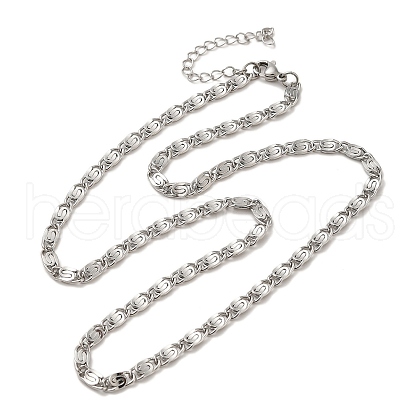 304 Stainless Steel Lumachina Chain Necklaces NJEW-C060-01B-P-1