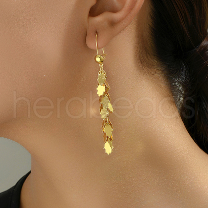 Palm Tassel Brass Hoop Earrings LG9400-1