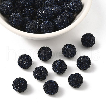 Grade A Round Pave Disco Ball Beads X-RB-H258-10MM-207-1