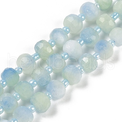 Natural Dyed White Jade Beads Strands G-H057-A22-08-1