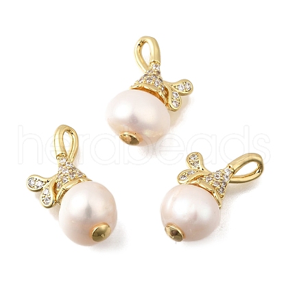 Brass Micro Pave Cubic Zirconia Pendants KK-U072-11G-1