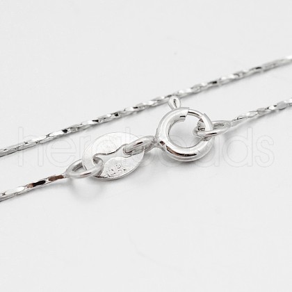 Anti-Tarnish Rhodium Plated 925 Sterling Silver Coreana Chain Necklaces STER-M086-17A-1