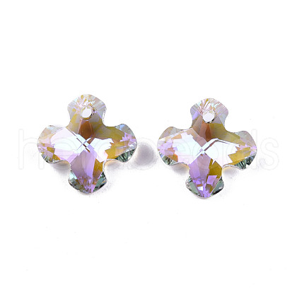 Electroplated Glass Charms EGLA-N006-060-1