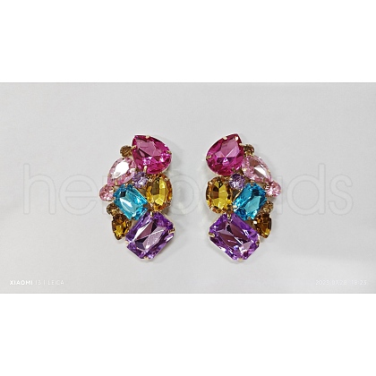 Left and Right Detachable Glass Rhinestone Shoe Decoration AJEW-WH0235-79-1